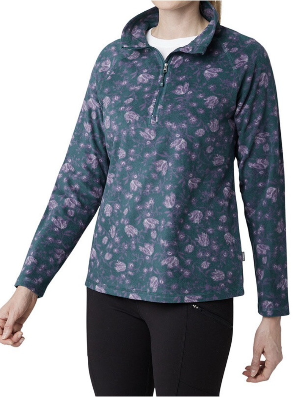 Eddie Bauer Quarter-Zip Floral Fleece | Size XL